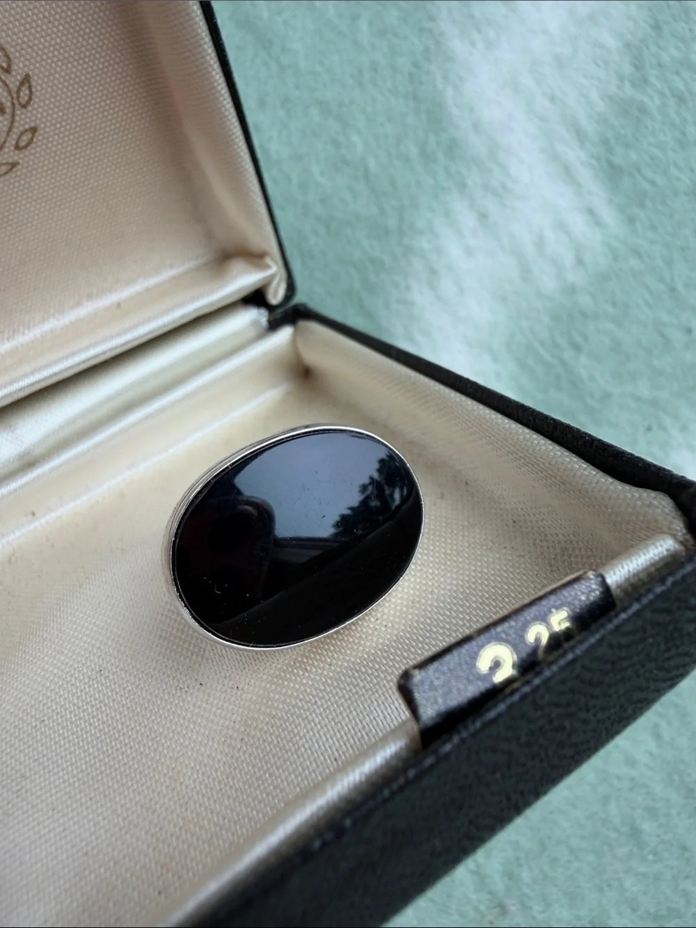 Vintage Black Onyx Silver Tone Cufflinks